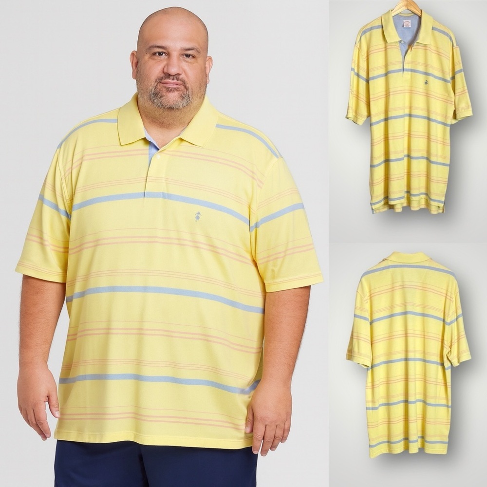 Brooks Brothers | Striped Performance Polo Short Sleeve Preppy EUC